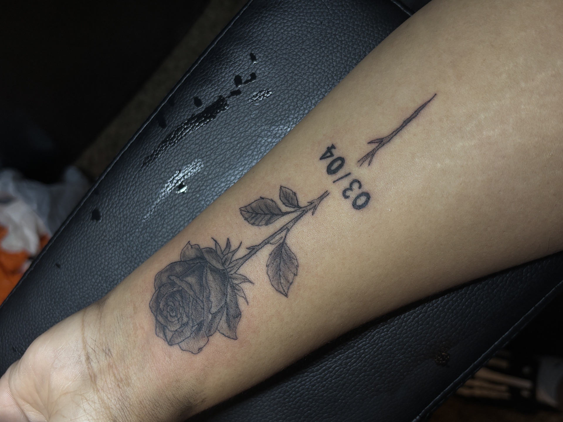 Realism + Lettering rose tattoo on Forearm by tatsbyrayyy on TattMe