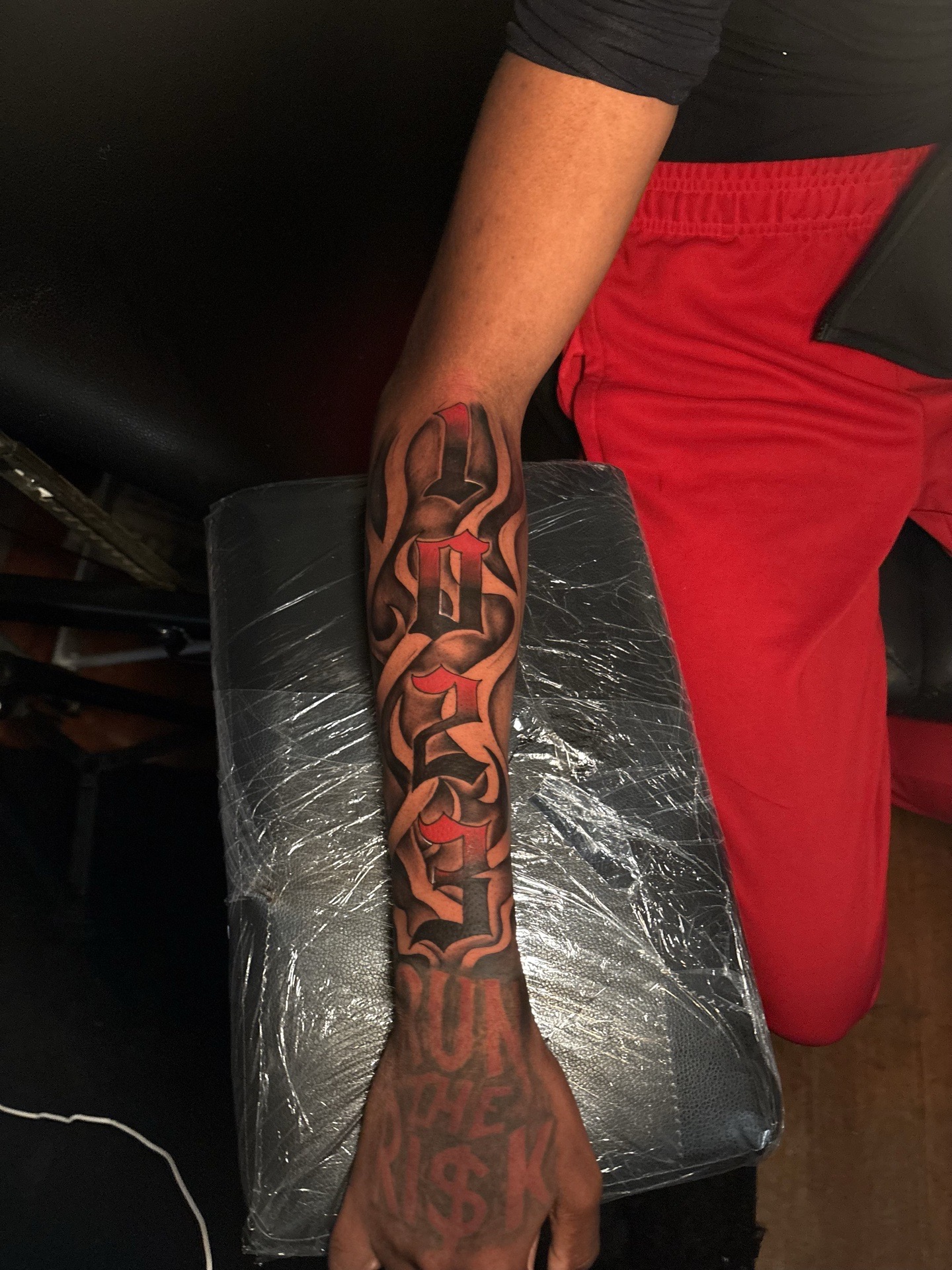 Lettering + Script lettering tattoo on Forearm by MaleekInkz on TattMe