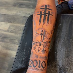 Black & Grey + Religious crosses tattoo on Forearm by 6hosted on TattMe