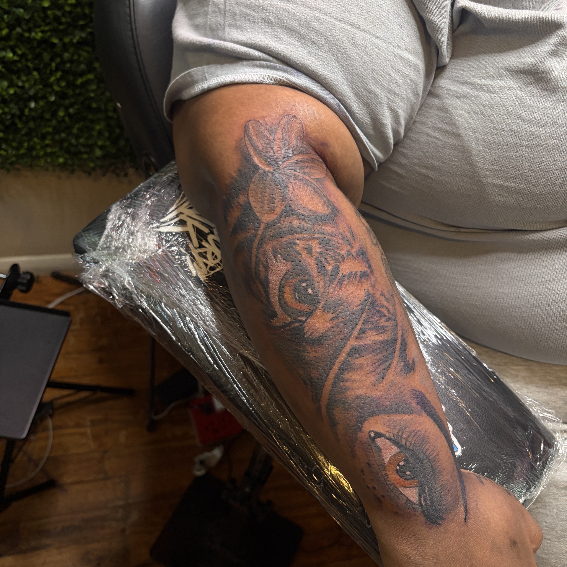 Realism + Black & Grey tiger tattoo on Forearm by RZ_ink on TattMe