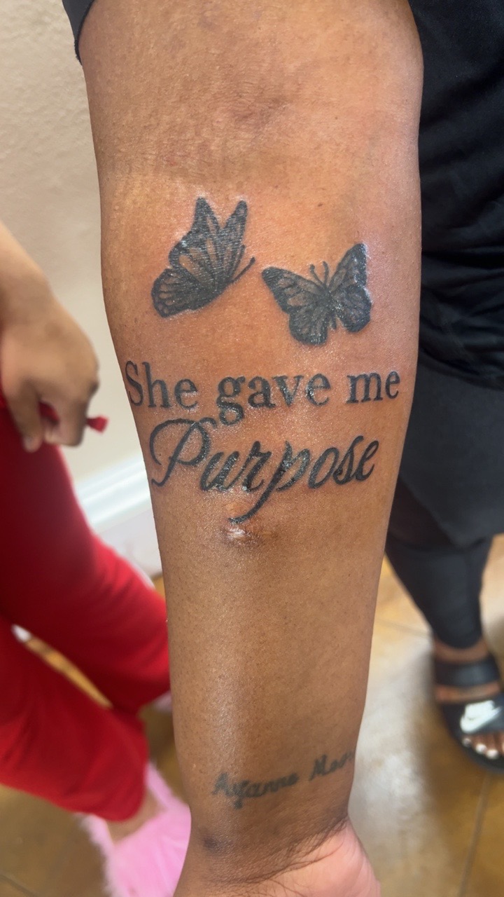 Black & Grey + Calligraphy butterfly tattoo by Deans_Ink_Spa_LLC on TattMe