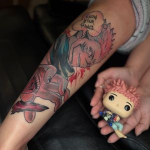 sukuna tattoo on Calf by Radtattoo on TattMe