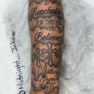 Lettering + Script text tattoo on Forearm by Mo_Money_Tatts on TattMe