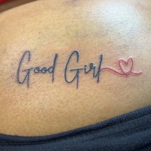 Lettering + Script words tattoo on Shoulder Blade by Mo_Money_Tatts on TattMe