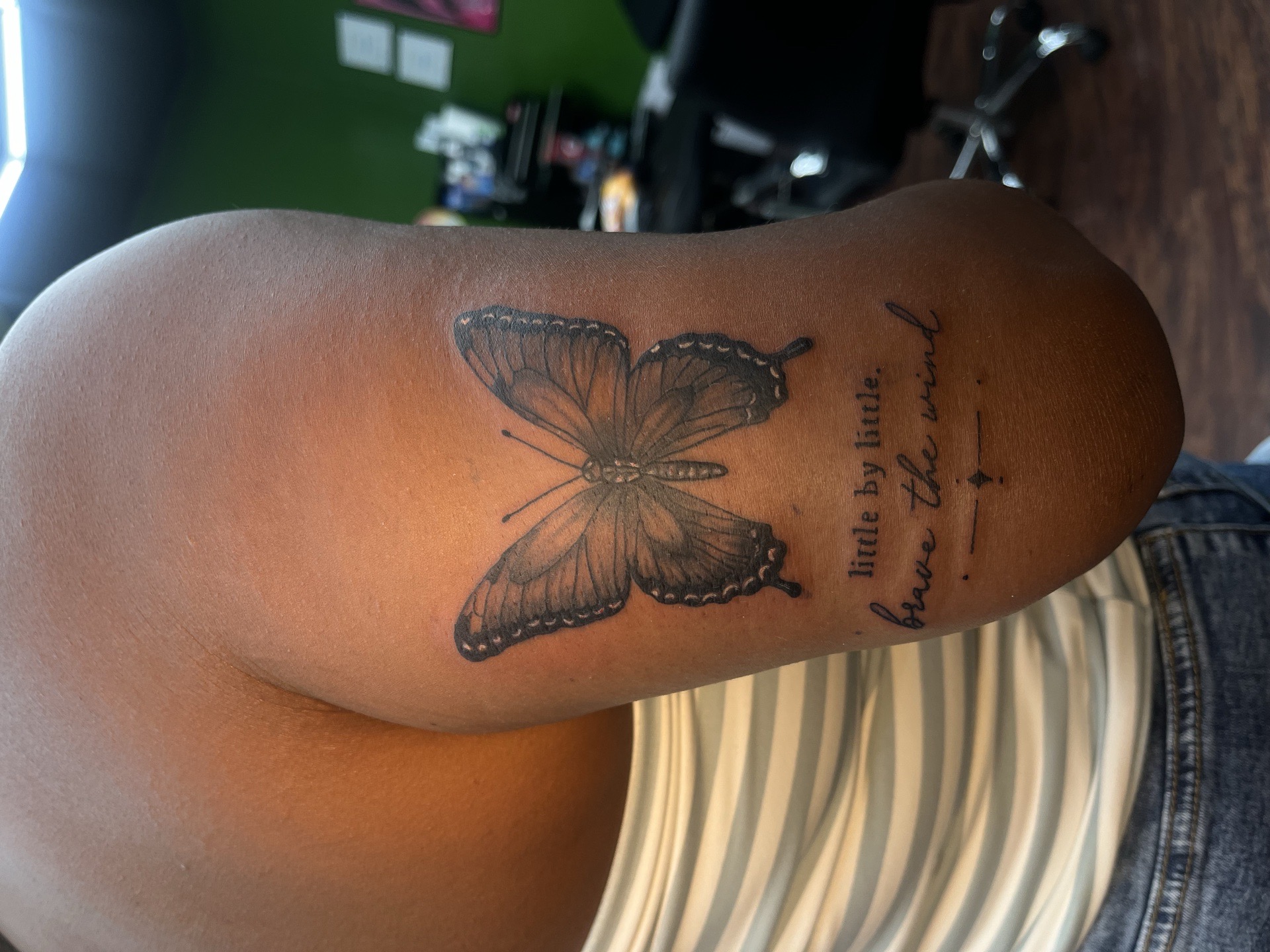 Black & Grey + Lettering tattoo on Upper Arm by Anita_Tattoo on TattMe