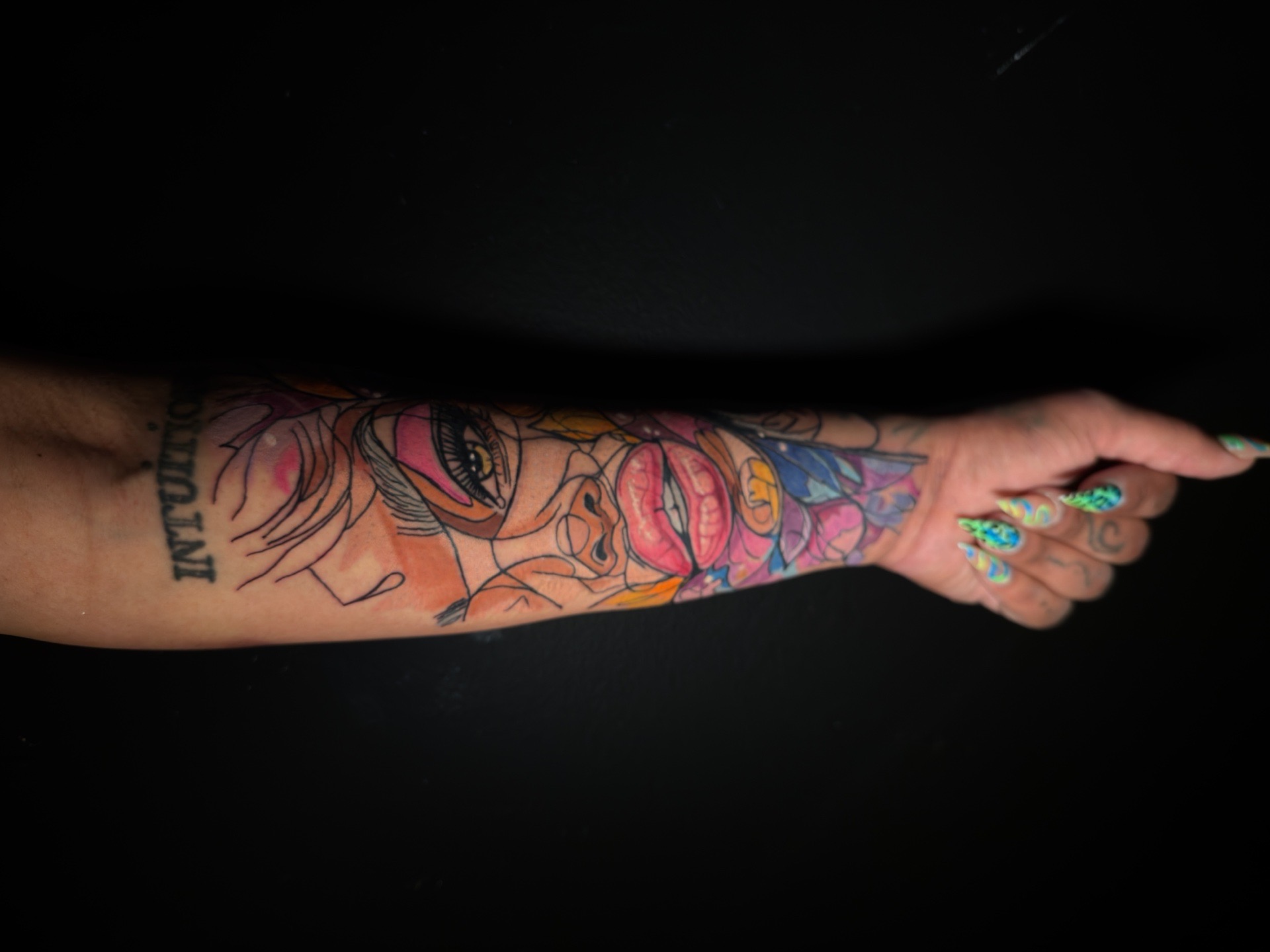 Color + Fine Line tattoo on Forearm by inkbyt0ny on TattMe