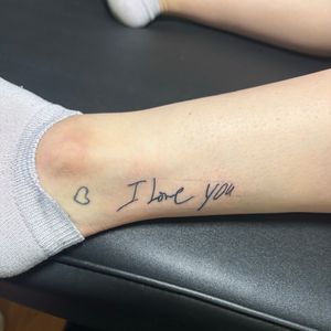Lettering + Script heart tattoo on Ankle by TattedbyJayden on TattMe