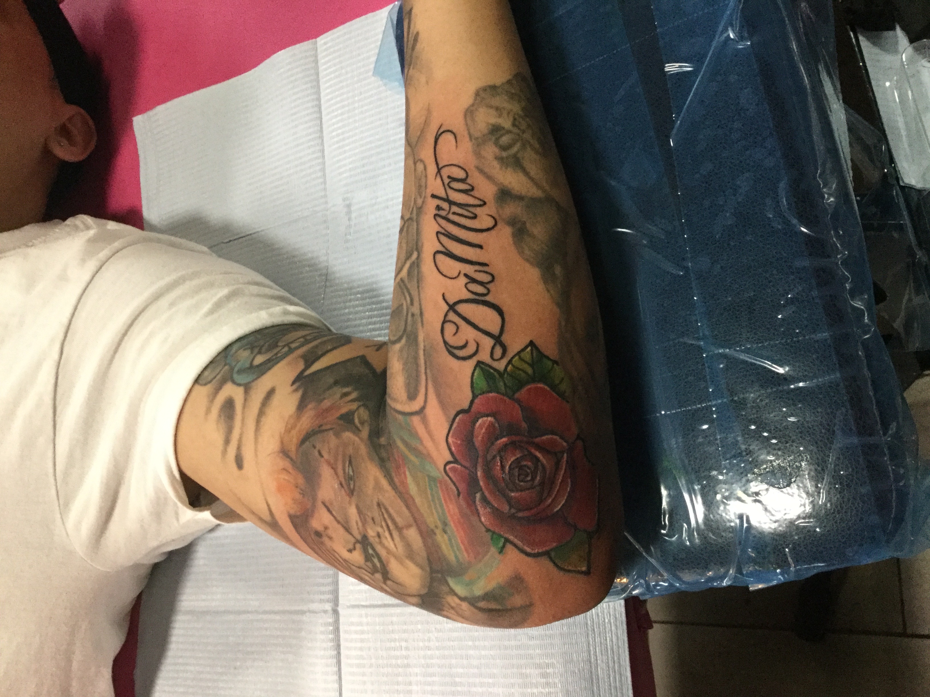 Black & Grey + Script tattoo by MissRitaBaby_Tattoos on TattMe