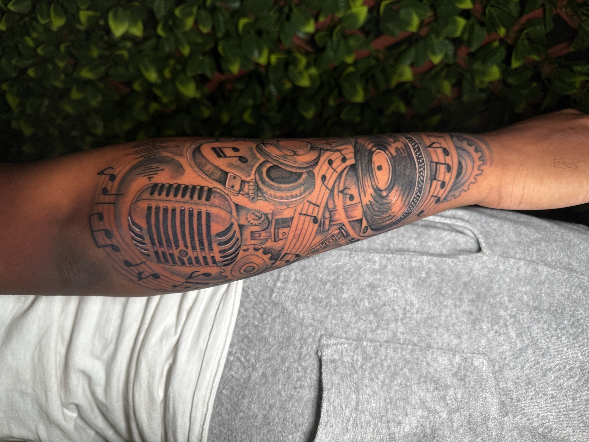 Black & Grey + Illustrative microphone tattoo on Forearm by Edwaun_Randall on TattMe