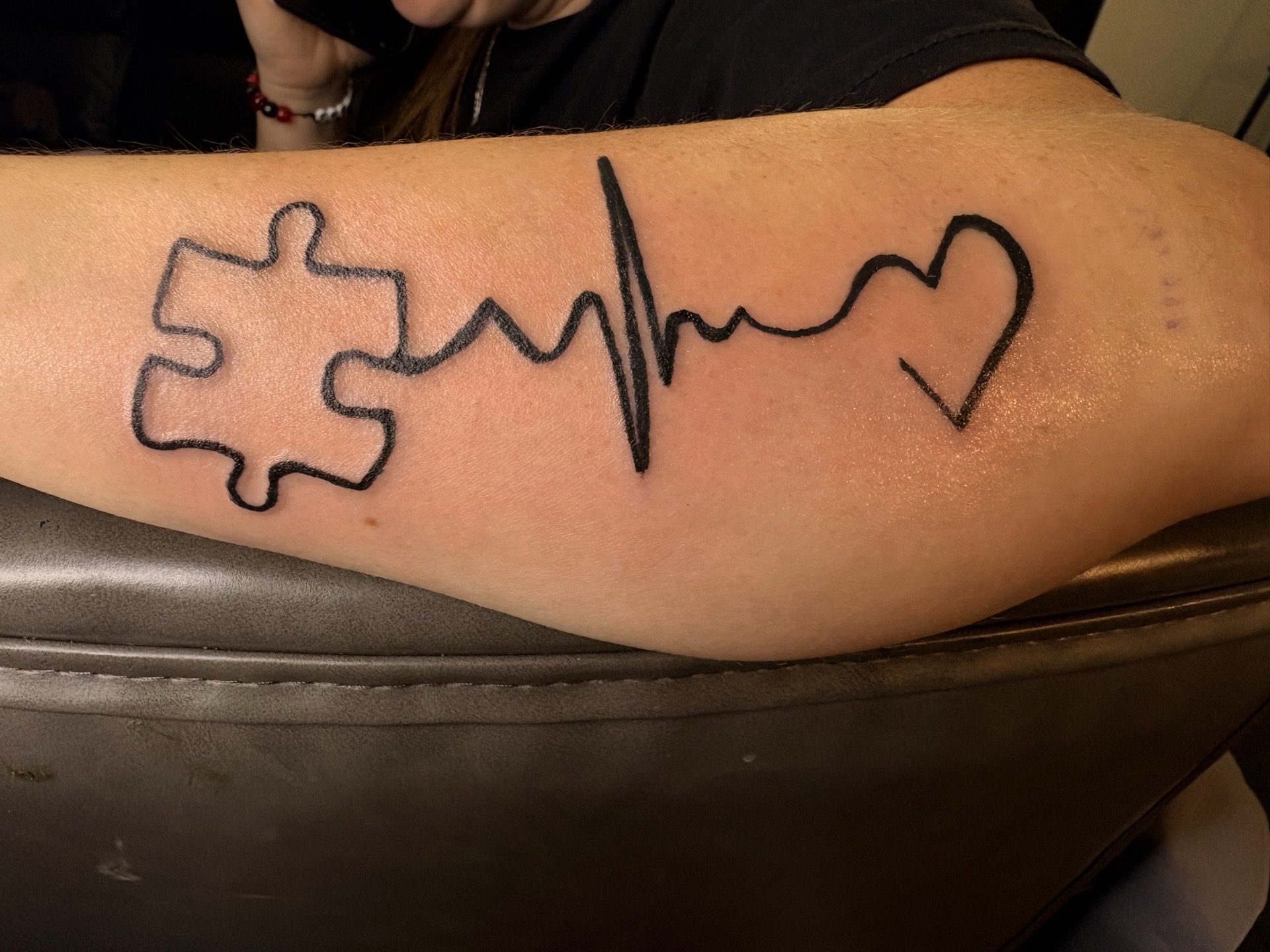 Fine Line + Line-work puzzle piece tattoo on Forearm by TattsByBoogzz on TattMe