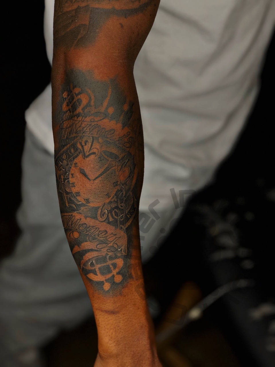 Black & Grey + Negative Space clock tattoo by Creamer_Inking_Now_LLC on TattMe