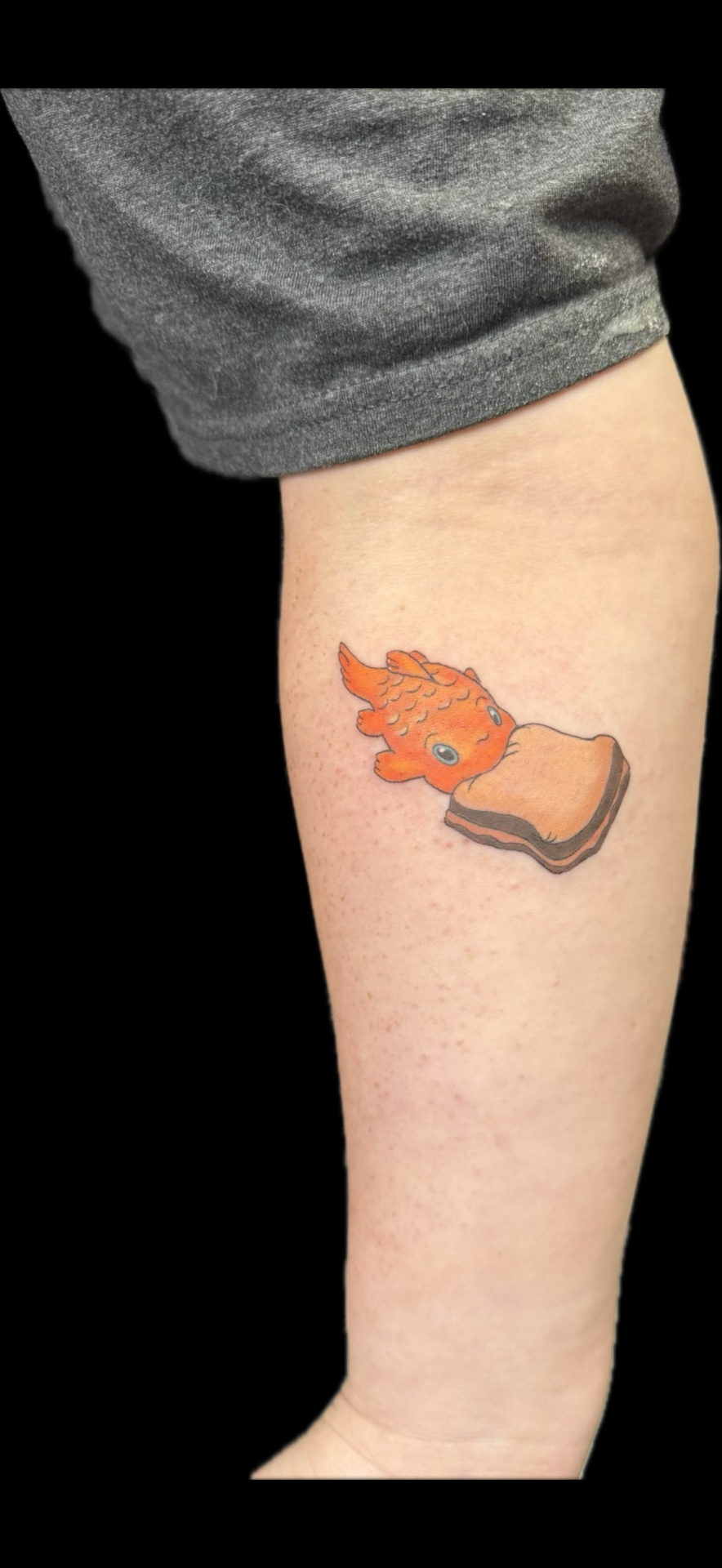 Color + Cartoon fish tattoo on Forearm by Carmela_Bella on TattMe