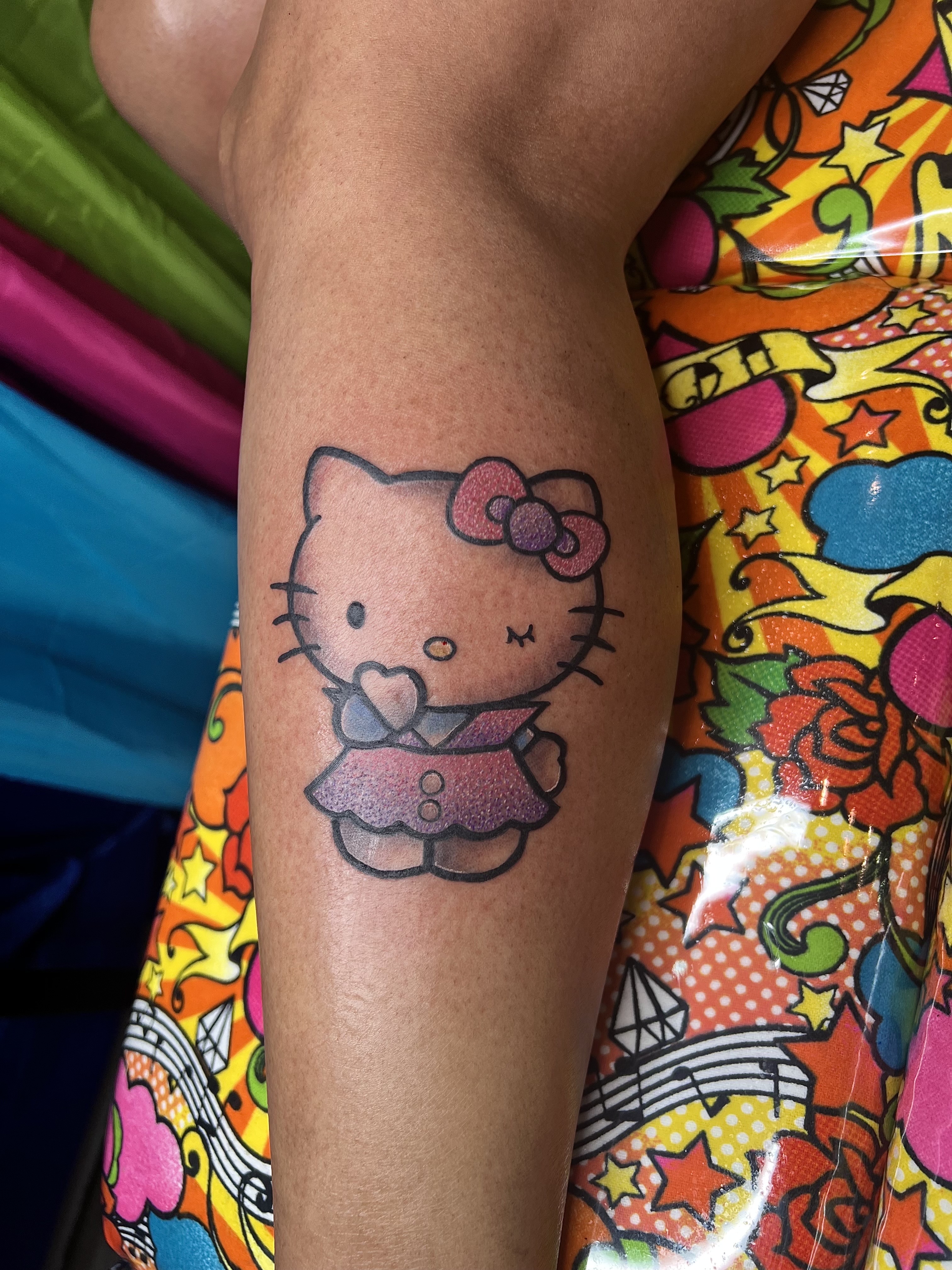 Pop Culture + Cartoon hello kitty tattoo on Calf by Marvelous_Millzy on TattMe