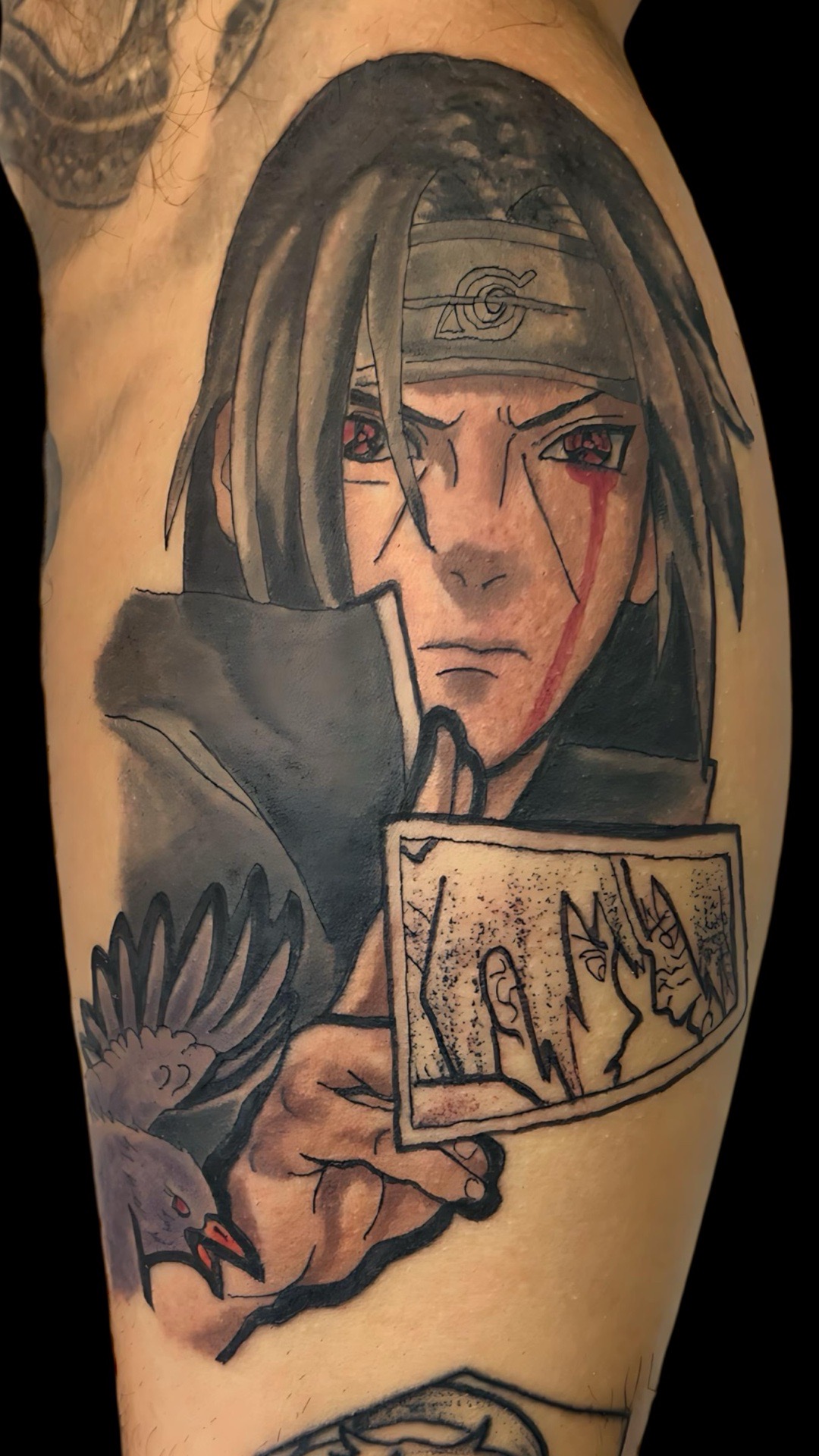 Anime + Pop Culture character tattoo on Calf by Bakerboyink on TattMe