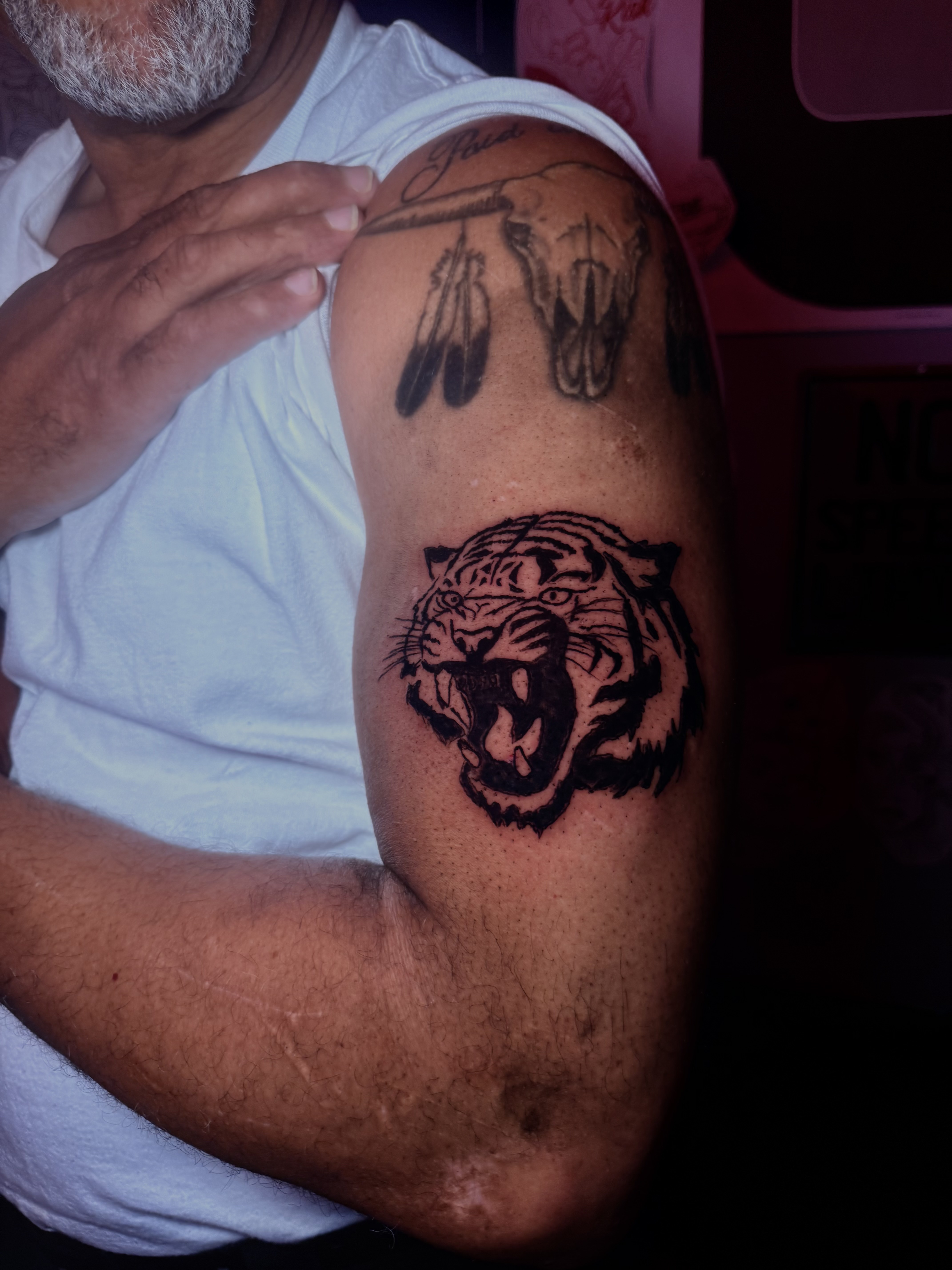 Black & Grey + Animals tiger tattoo by Inkbyjmoney on TattMe