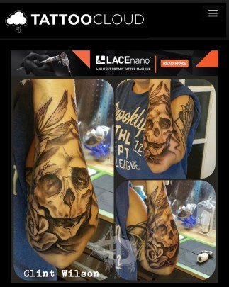 Black & Grey + Illustrative skull tattoo by Clint_Wilson on TattMe