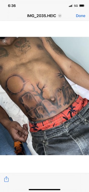 Black & Grey + Negative Space graveyard tattoo by Torian_Benns on TattMe