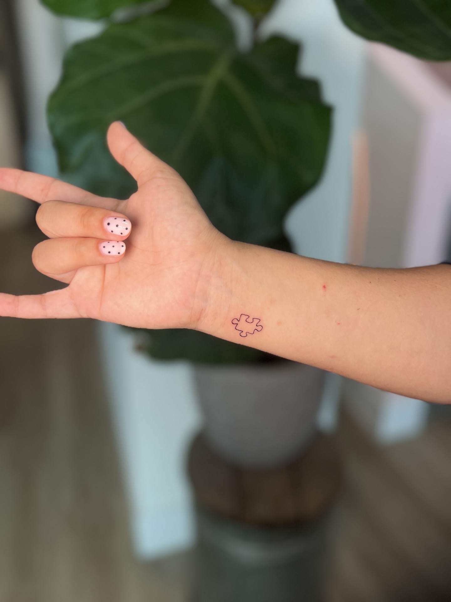 Fine Line + Minimalist puzzle tattoo on Wrist by cozinks on TattMe