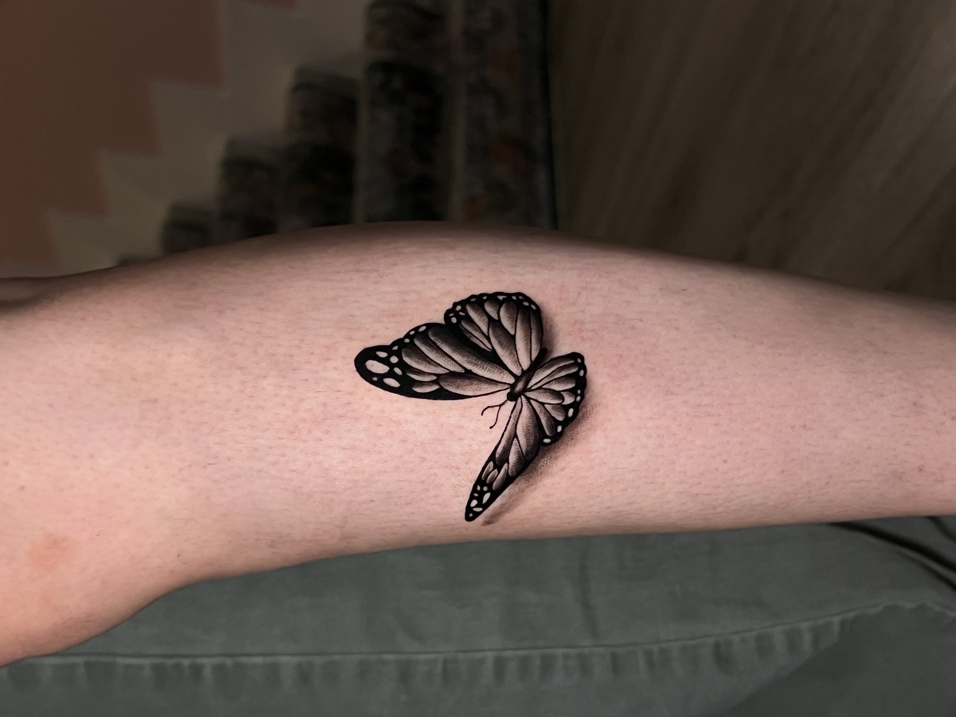 Black & Grey Butterfly tattoo by cozinks on TattMe