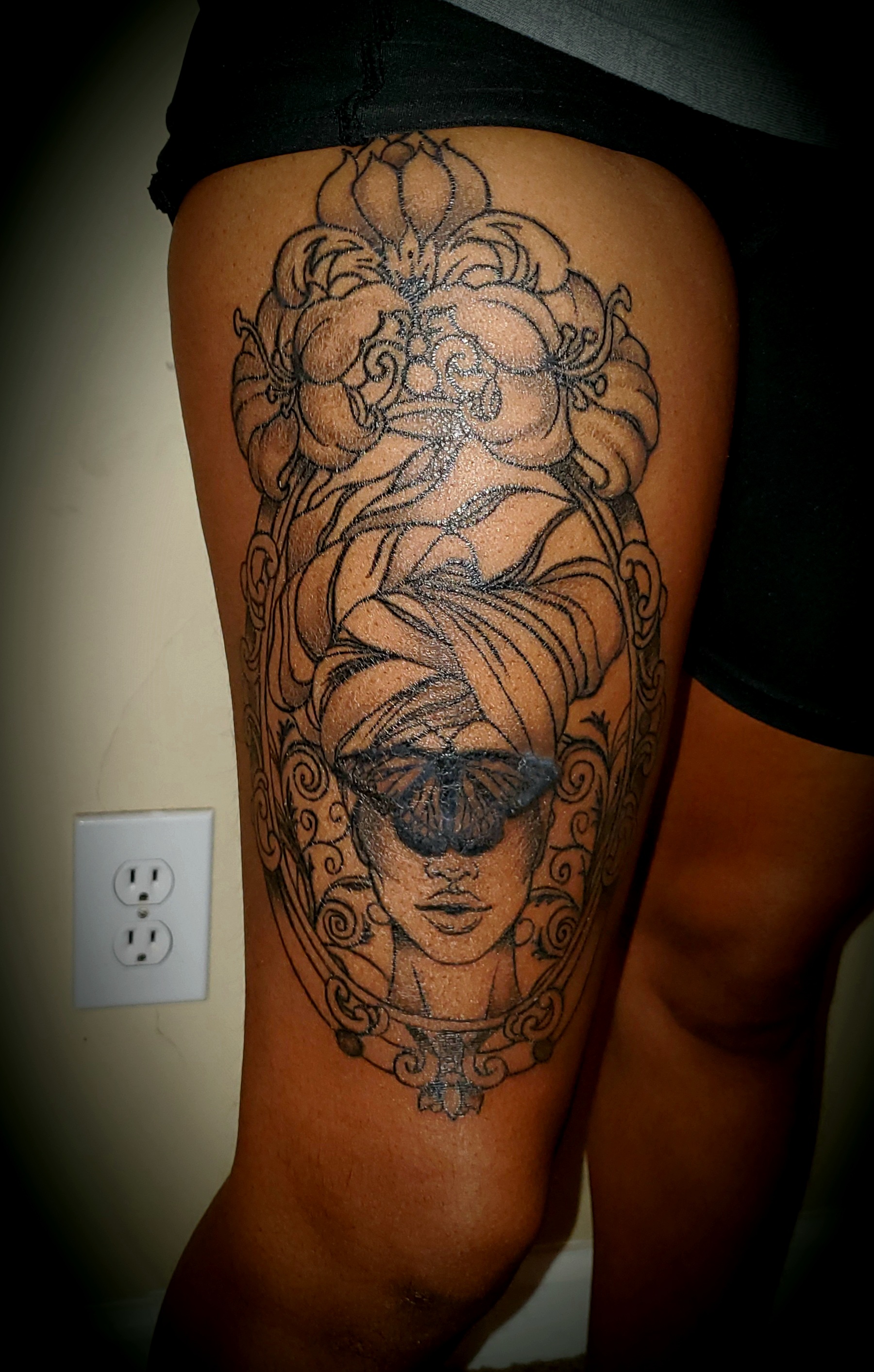 Black & Grey + Illustrative woman tattoo by Lawrence_J_Moore_Jr on TattMe