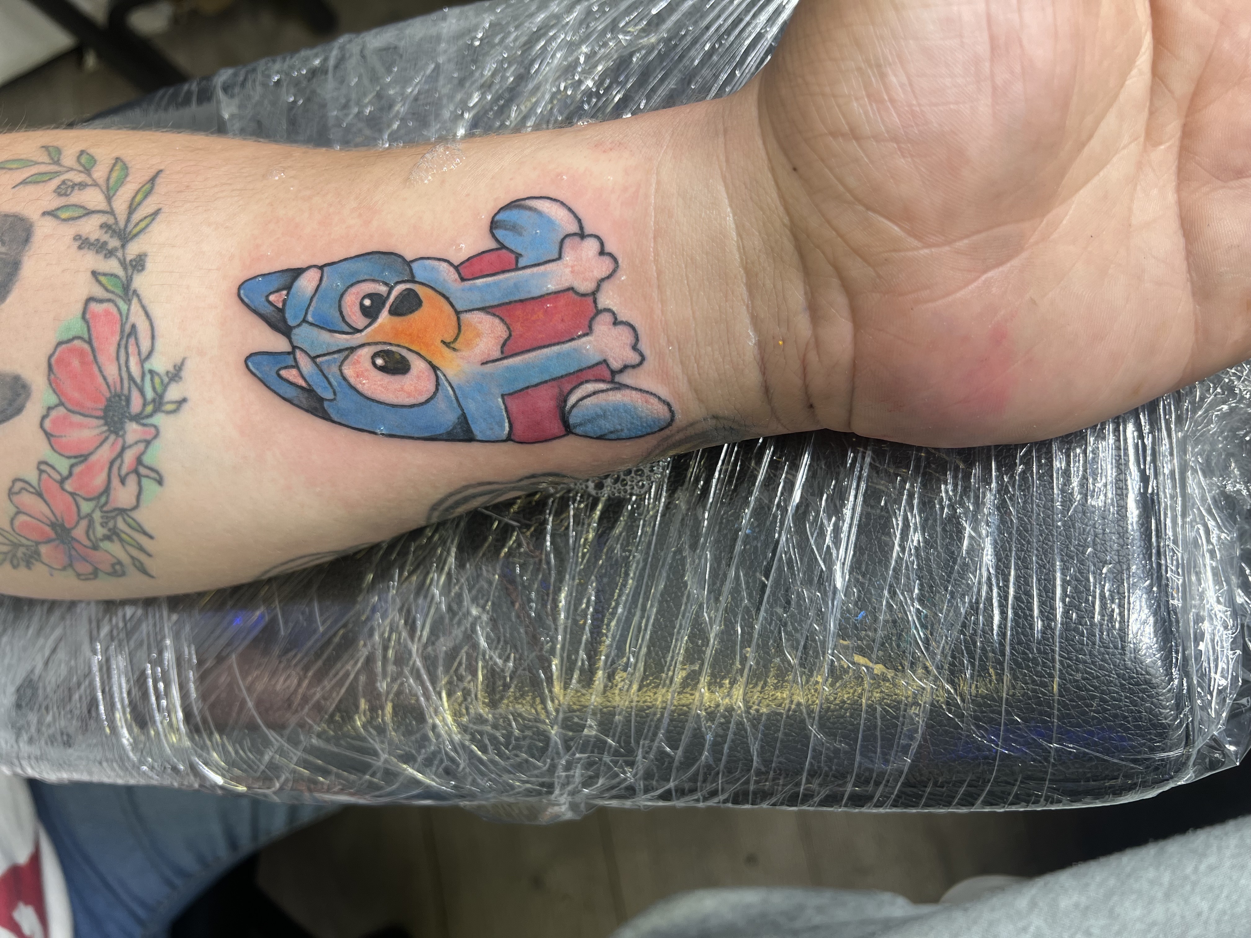 Color + Cartoon dog tattoo by LV on TattMe