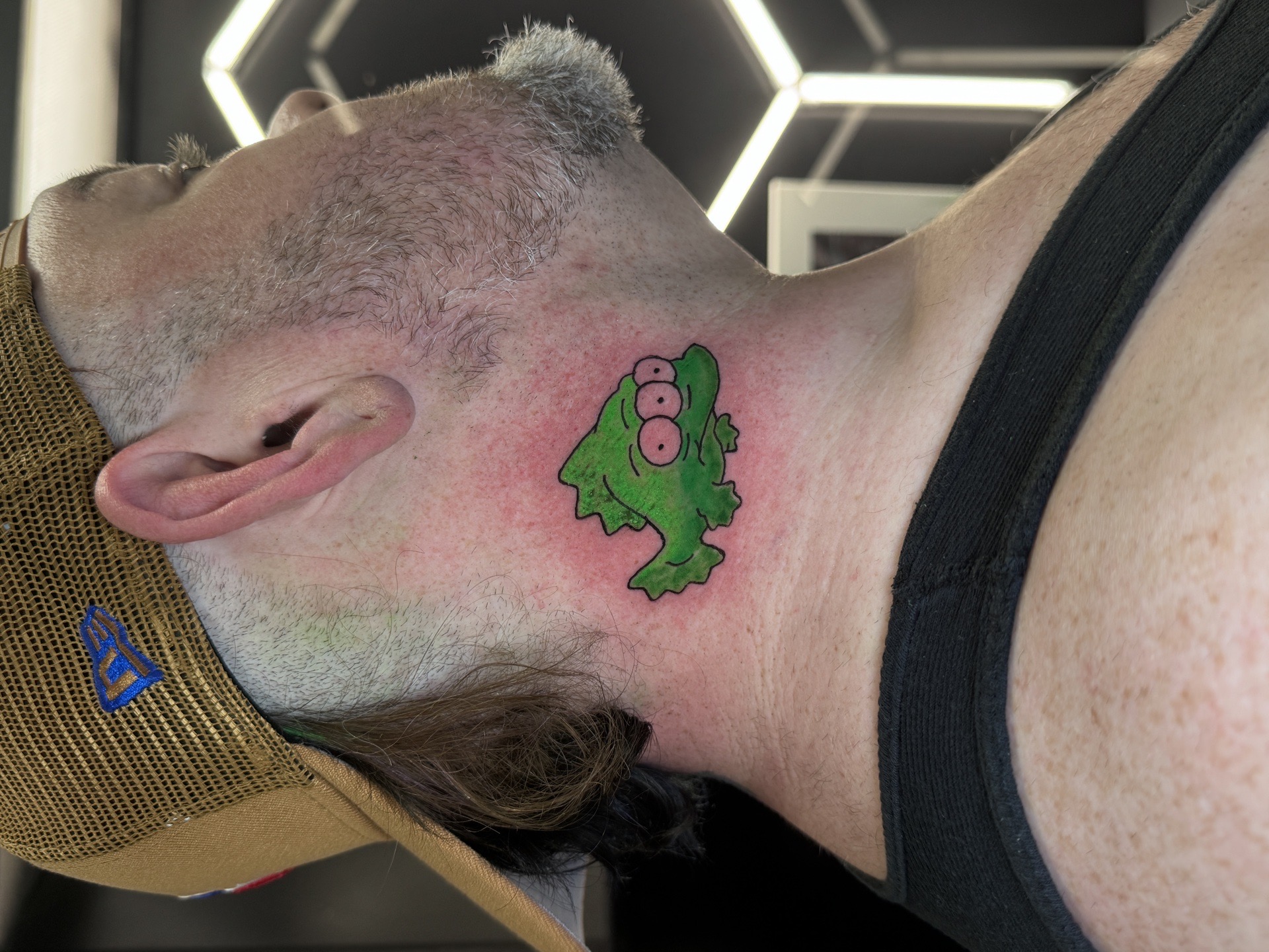 Cartoon + Pop Culture blinky fish tattoo on Neck (Side) by NANDO_INKS on TattMe