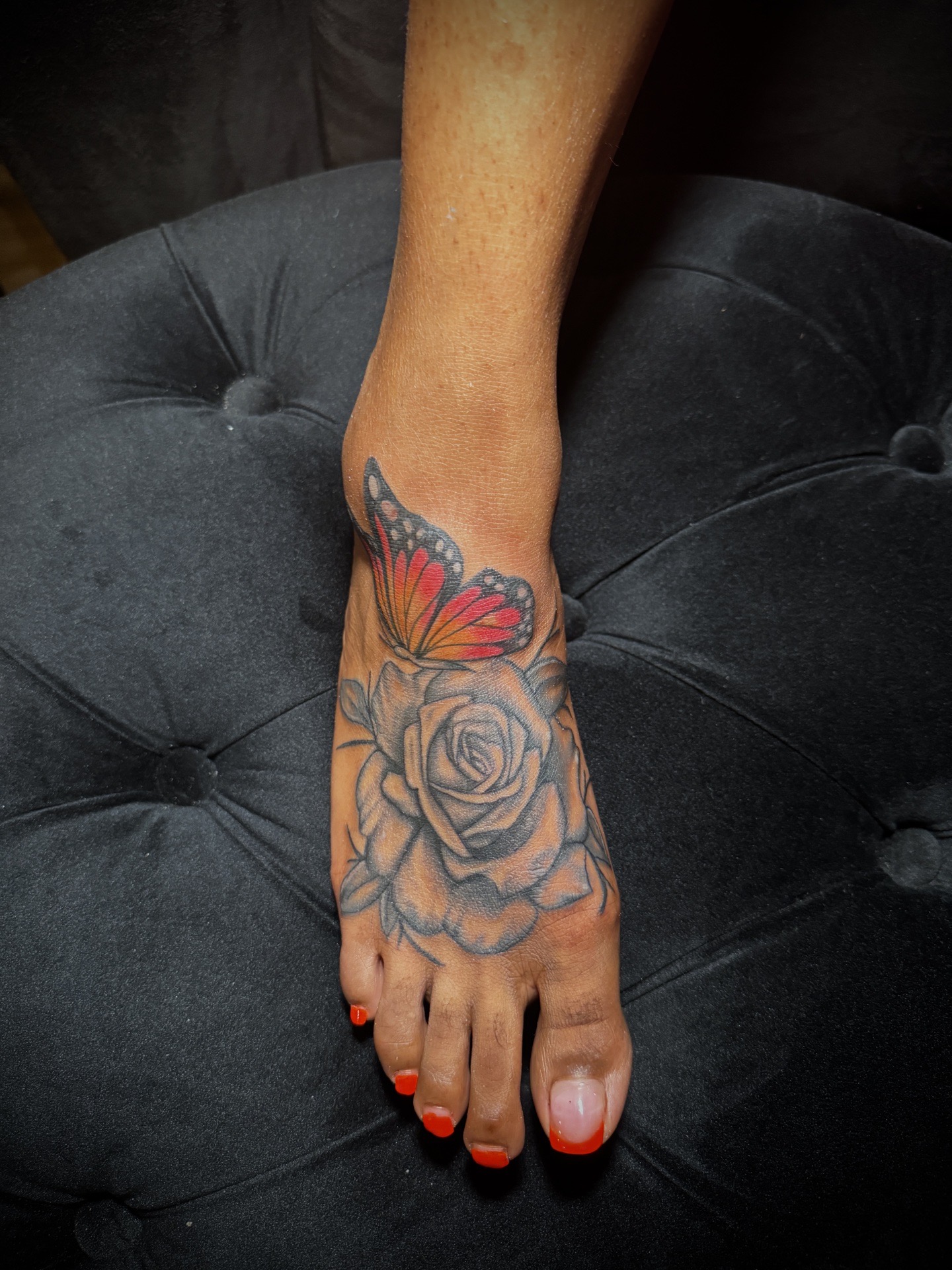 Black & Grey + Color foot tattoo tattoo on Foot by Ink_Junkie on TattMe