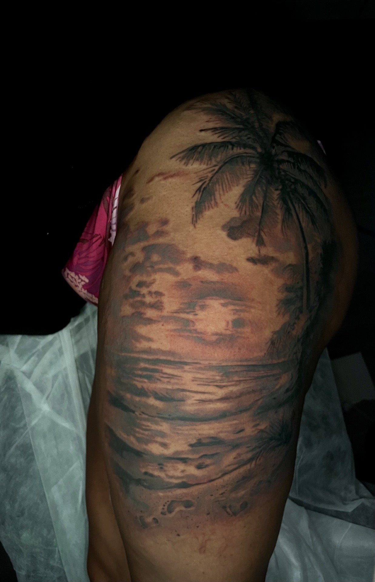 Black & Grey + Realism water tattoo on Thigh by artizmylov on TattMe