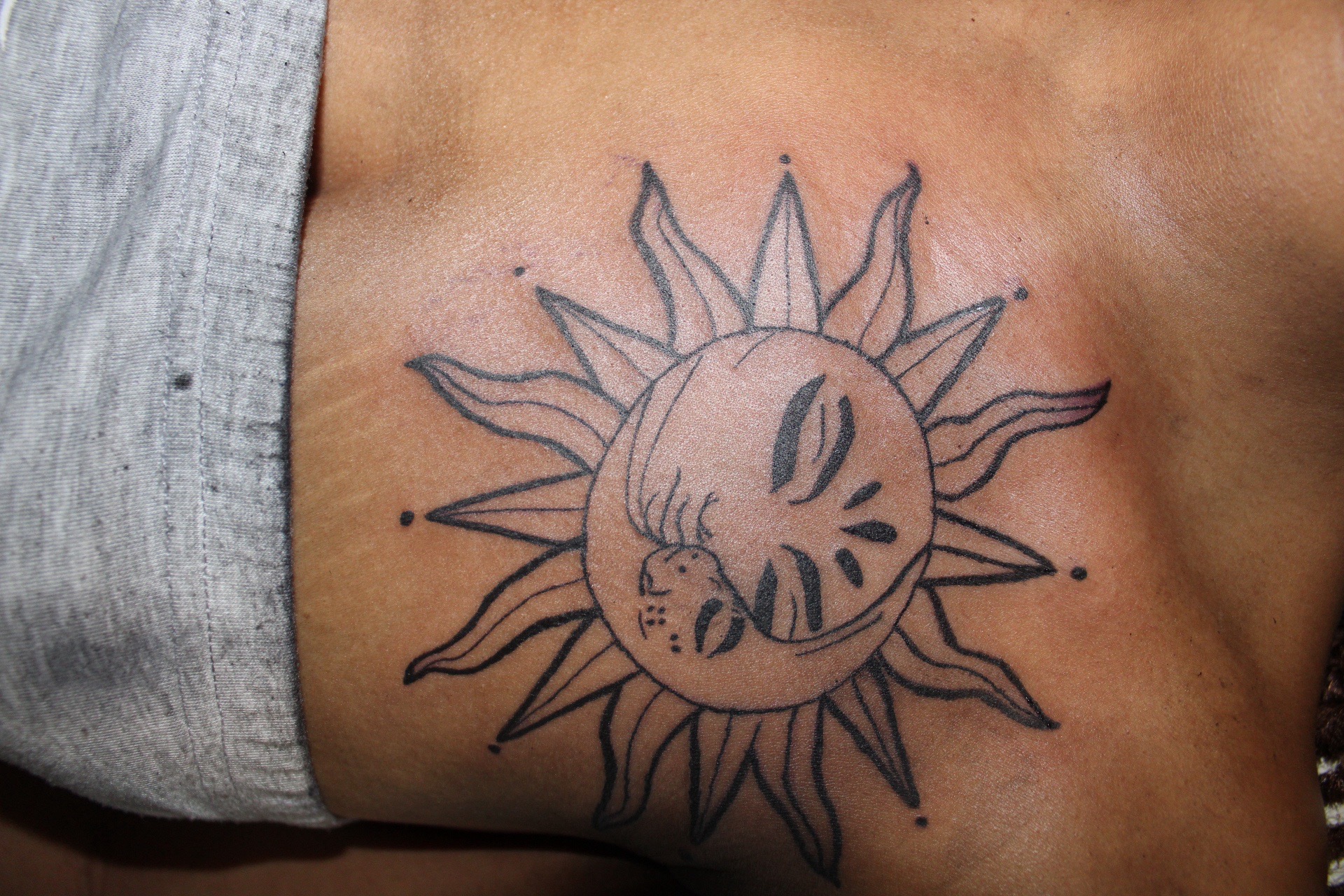 Illustrative + Afro-Futurism tattoo on Chest by GraceSolArt on TattMe