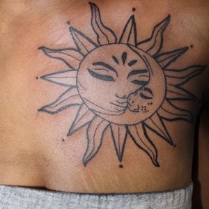 Illustrative + Afro-Futurism tattoo on Chest by GraceSolArt on TattMe