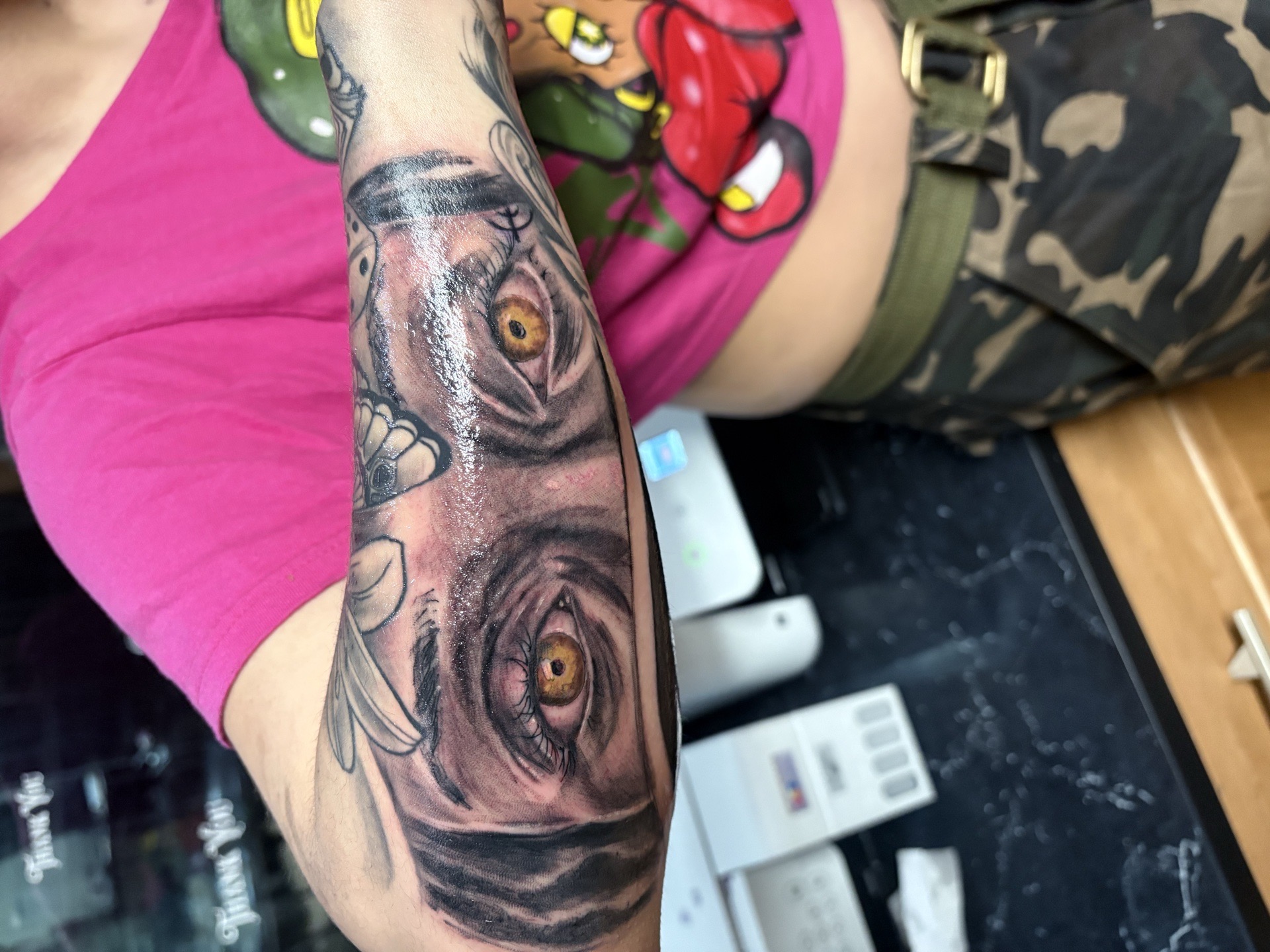 Realism + Black & Grey eyes tattoo on Forearm by Vo_The_Drug on TattMe