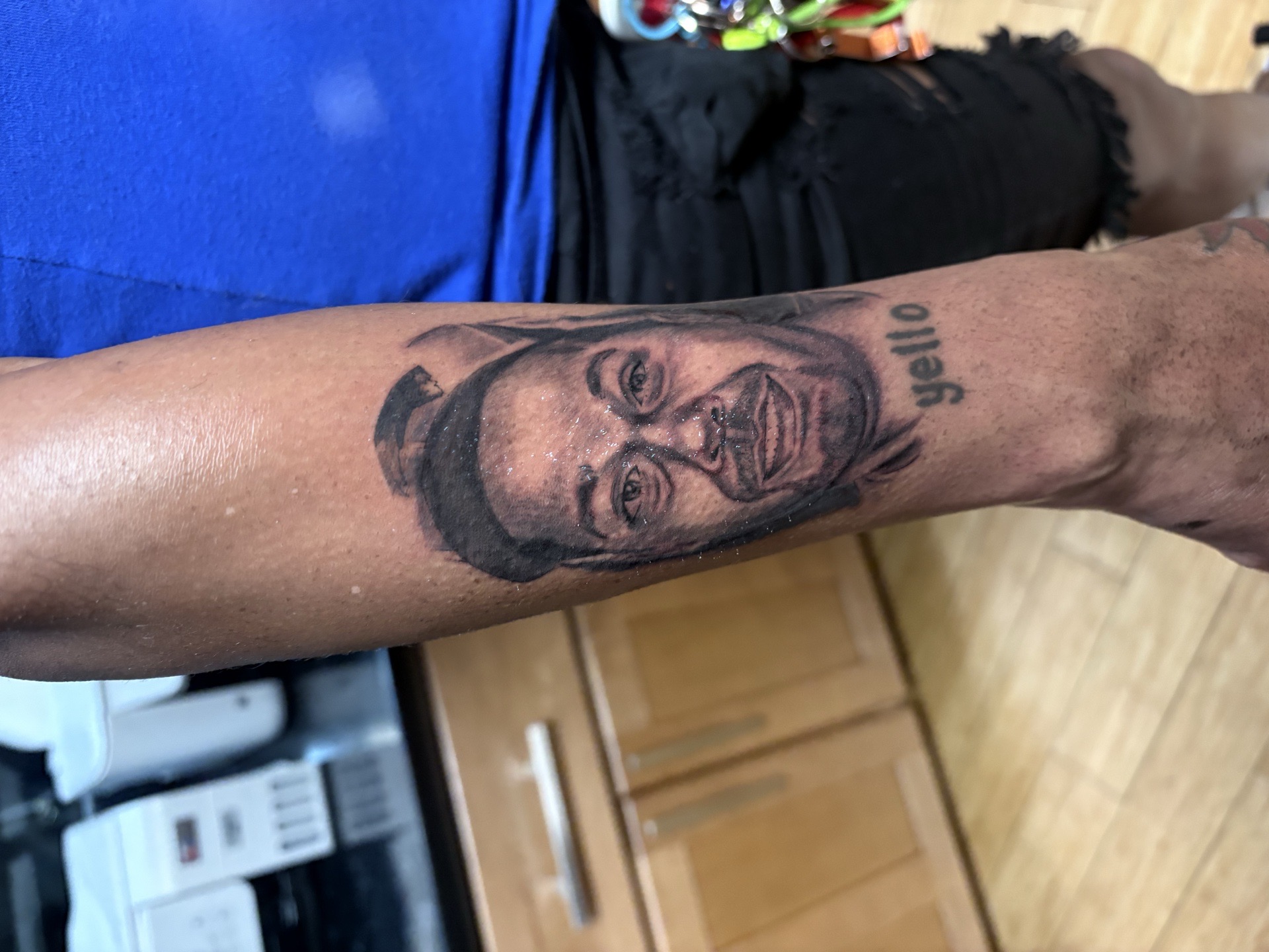 Portrait + Black & Grey person tattoo on Forearm by Vo_The_Drug on TattMe