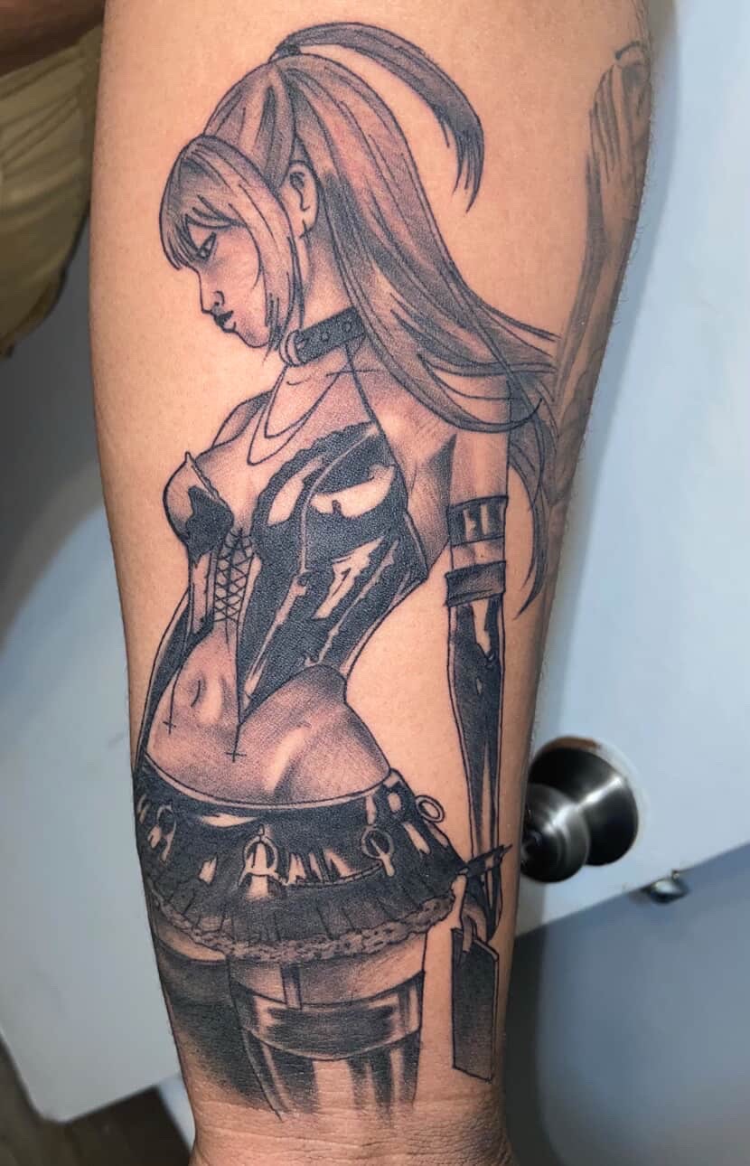 Anime + Black & Grey death note tattoo on Forearm by Redtats on TattMe