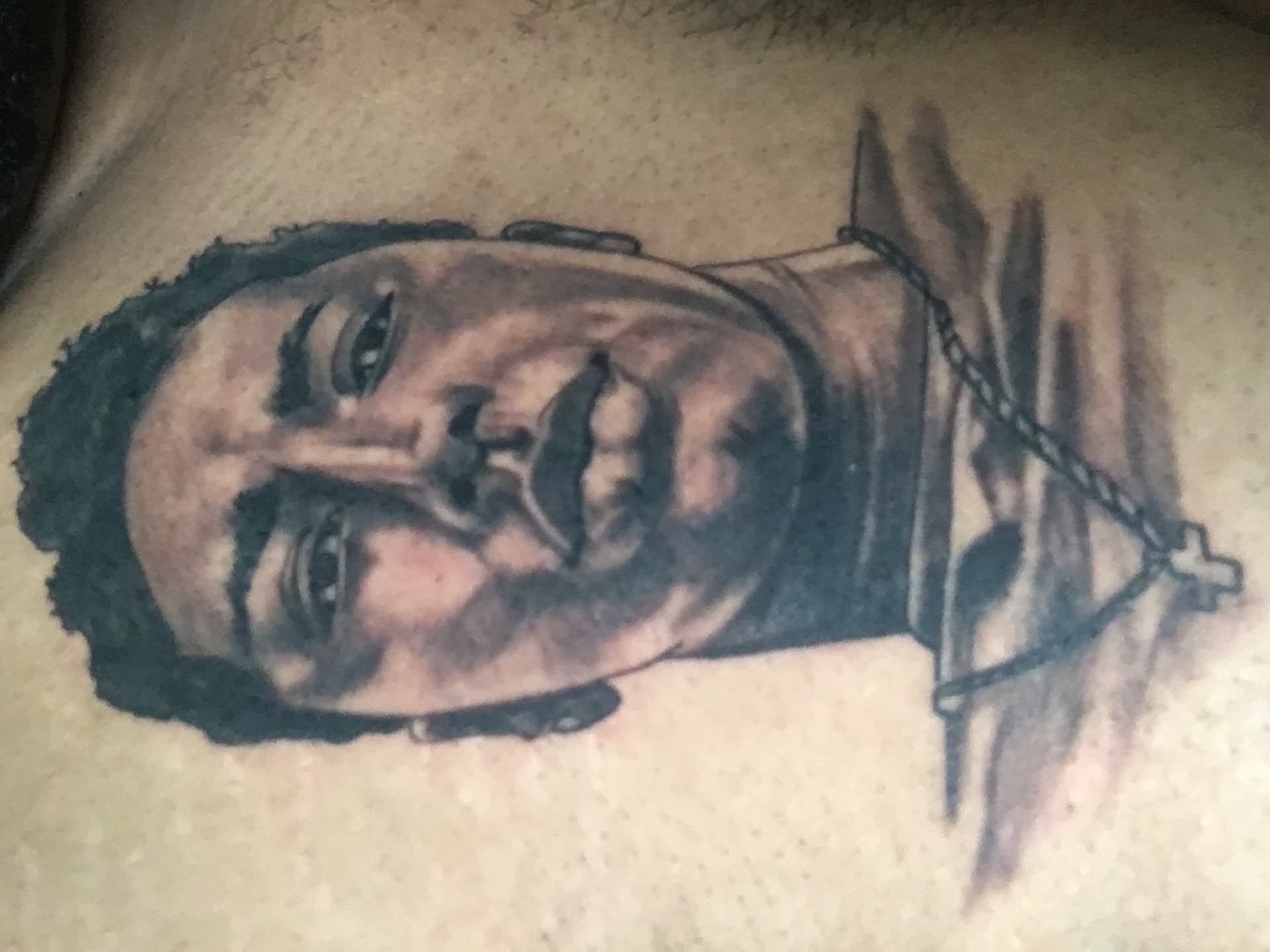 3D + Black & Grey portrait tattoo on Chest by Redtats on TattMe