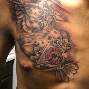 3D + Anime owl tattoo on Chest by Redtats on TattMe