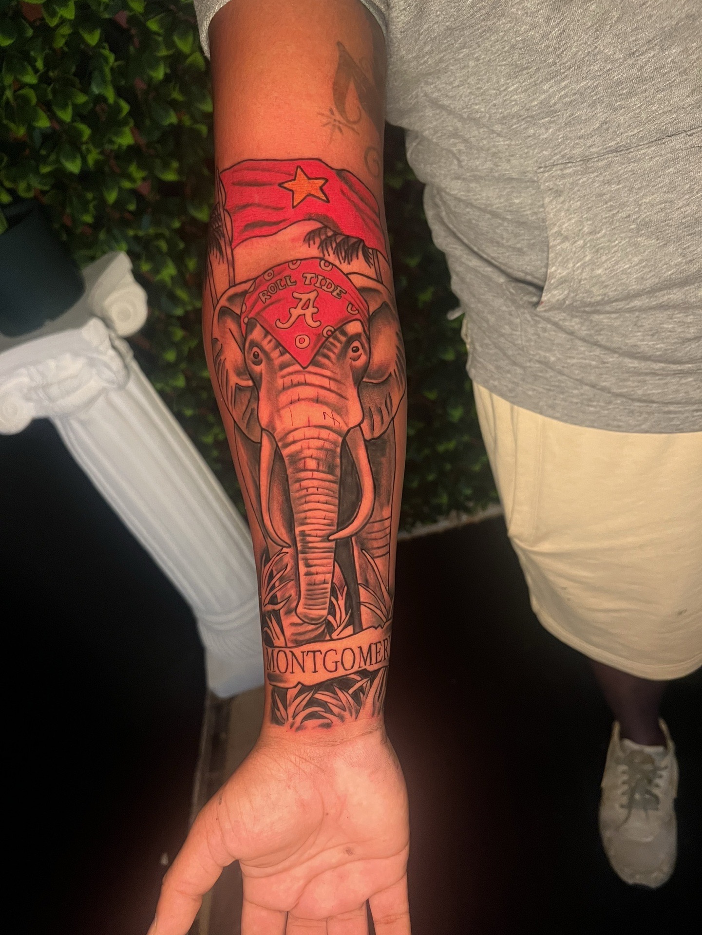 Illustrative + Color elephant tattoo on Forearm by splattedby_BG on TattMe