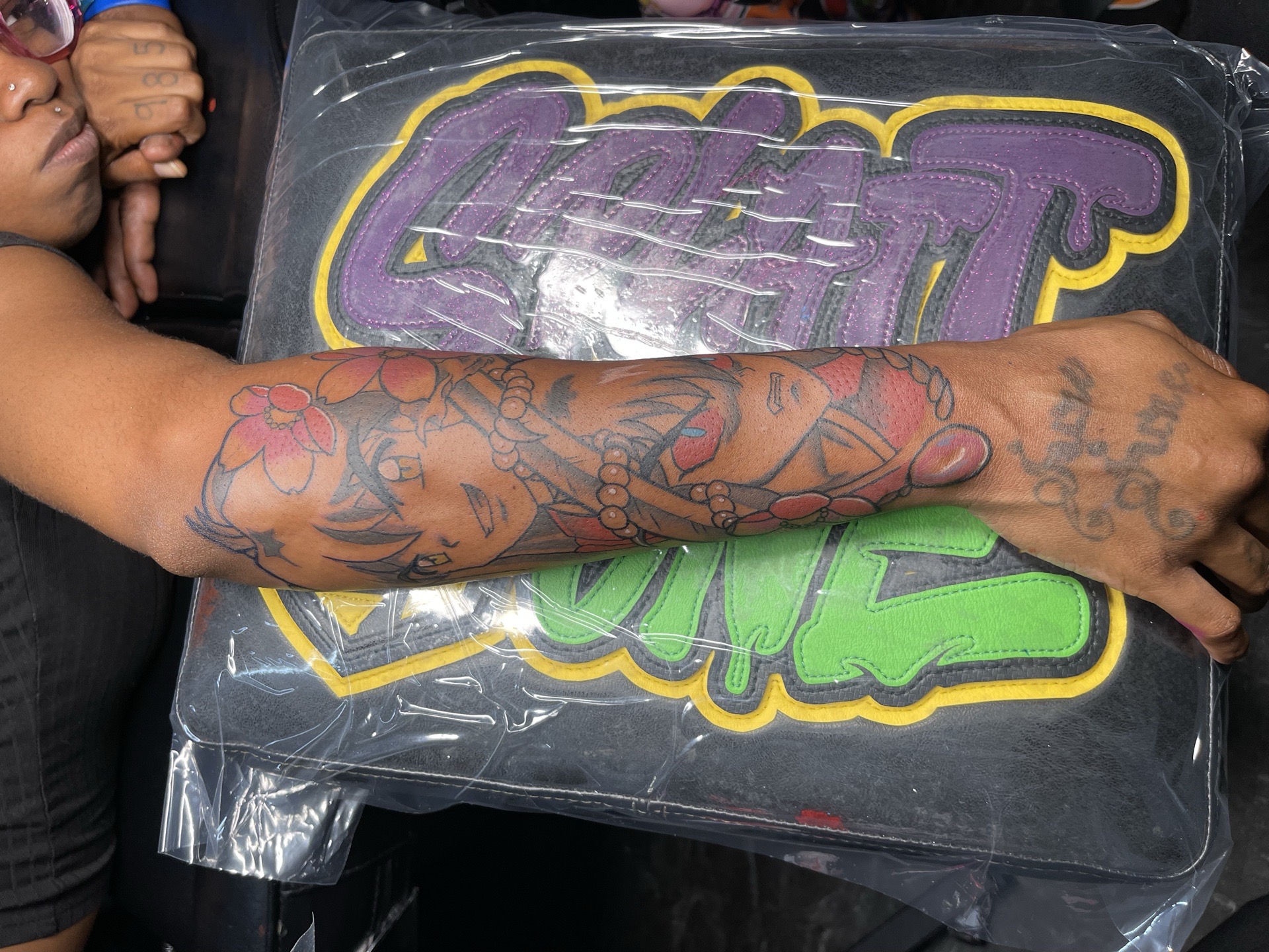 Anime + Illustrative anime girl tattoo on Forearm by splattedby_BG on TattMe