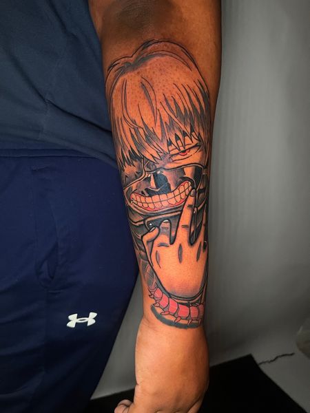 Anime + Illustrative anime character tattoo on Forearm by splattedby_BG on TattMe