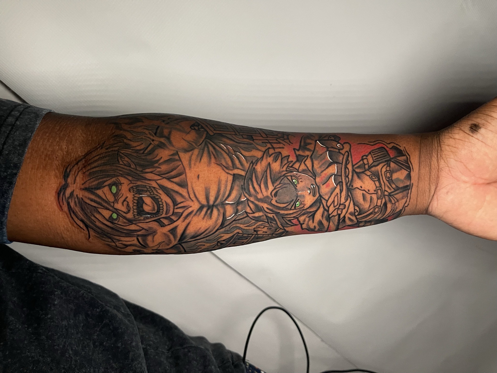 Anime + Black & Grey anime tattoo on Forearm by splattedby_BG on TattMe