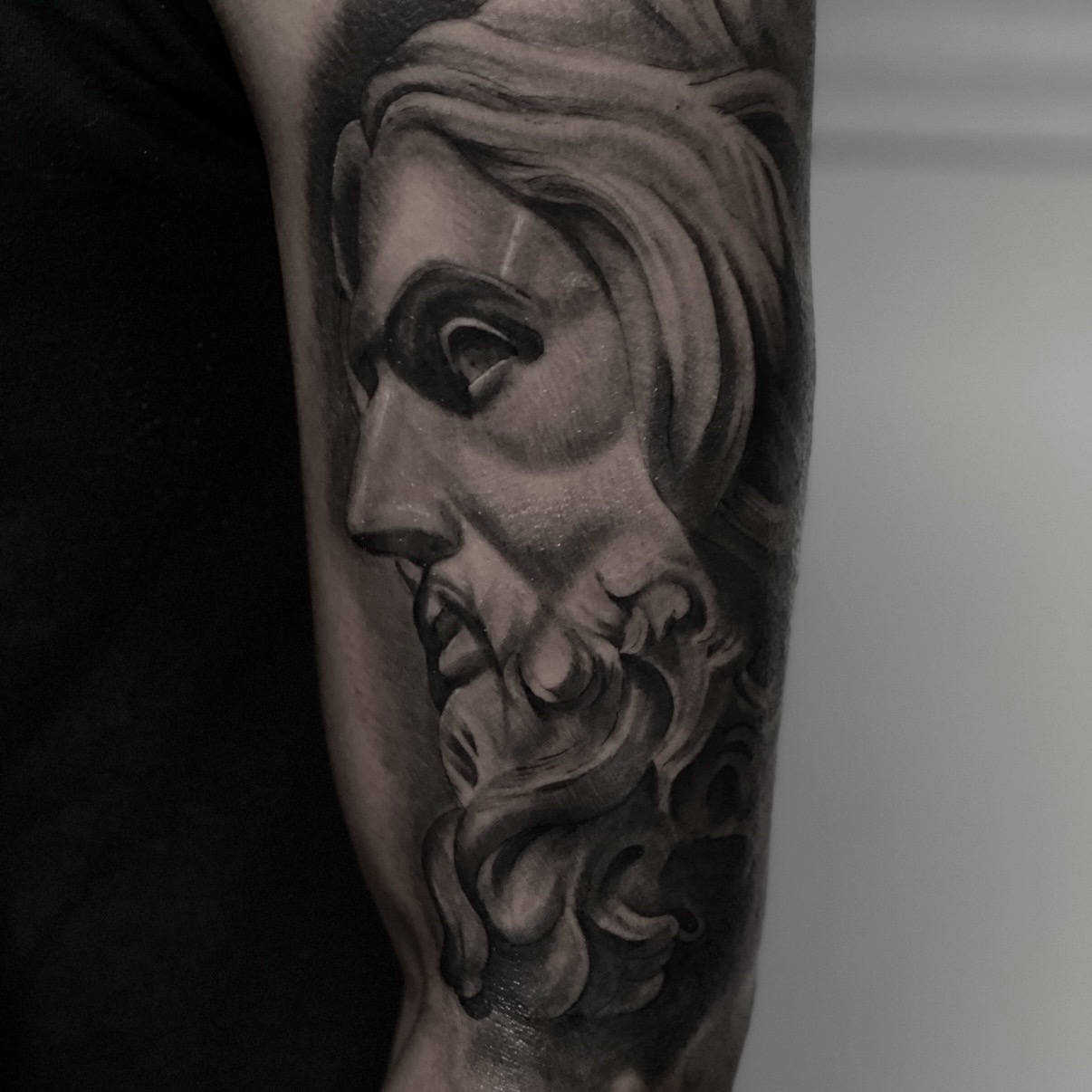 Black & Grey jesus statue tattoo by Tattoos_By_Danny_Cruz on TattMe