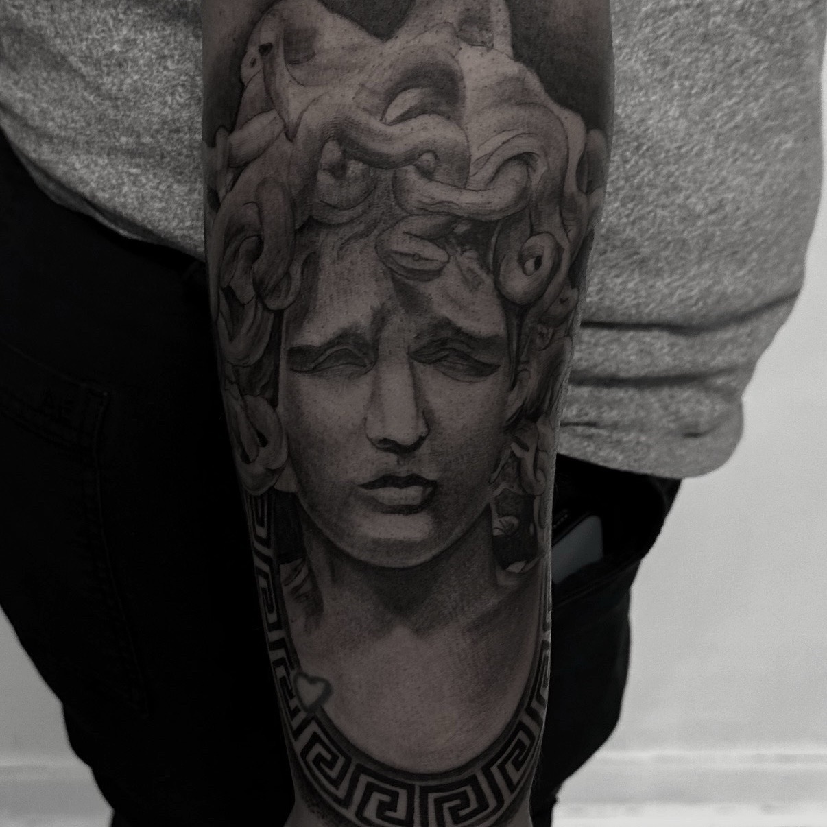 Black & Grey + Realism medusa tattoo on Forearm by Tattoos_By_Danny_Cruz on TattMe