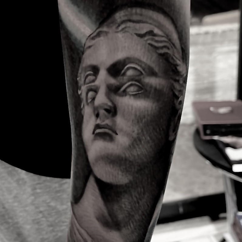 Black & Grey + Realism classical sculpture tattoo on Upper Arm by Tattoos_By_Danny_Cruz on TattMe