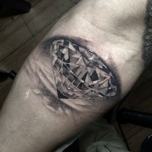 Black & Grey + Portrait Realism diamond tattoo by Tattoos_By_Danny_Cruz on TattMe