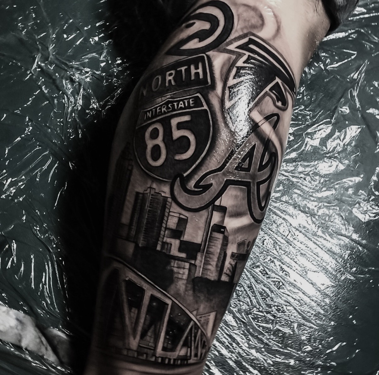 Black & Grey + Portrait Realism atlanta tattoo tattoo on Calf by Tattoos_By_Danny_Cruz on TattMe