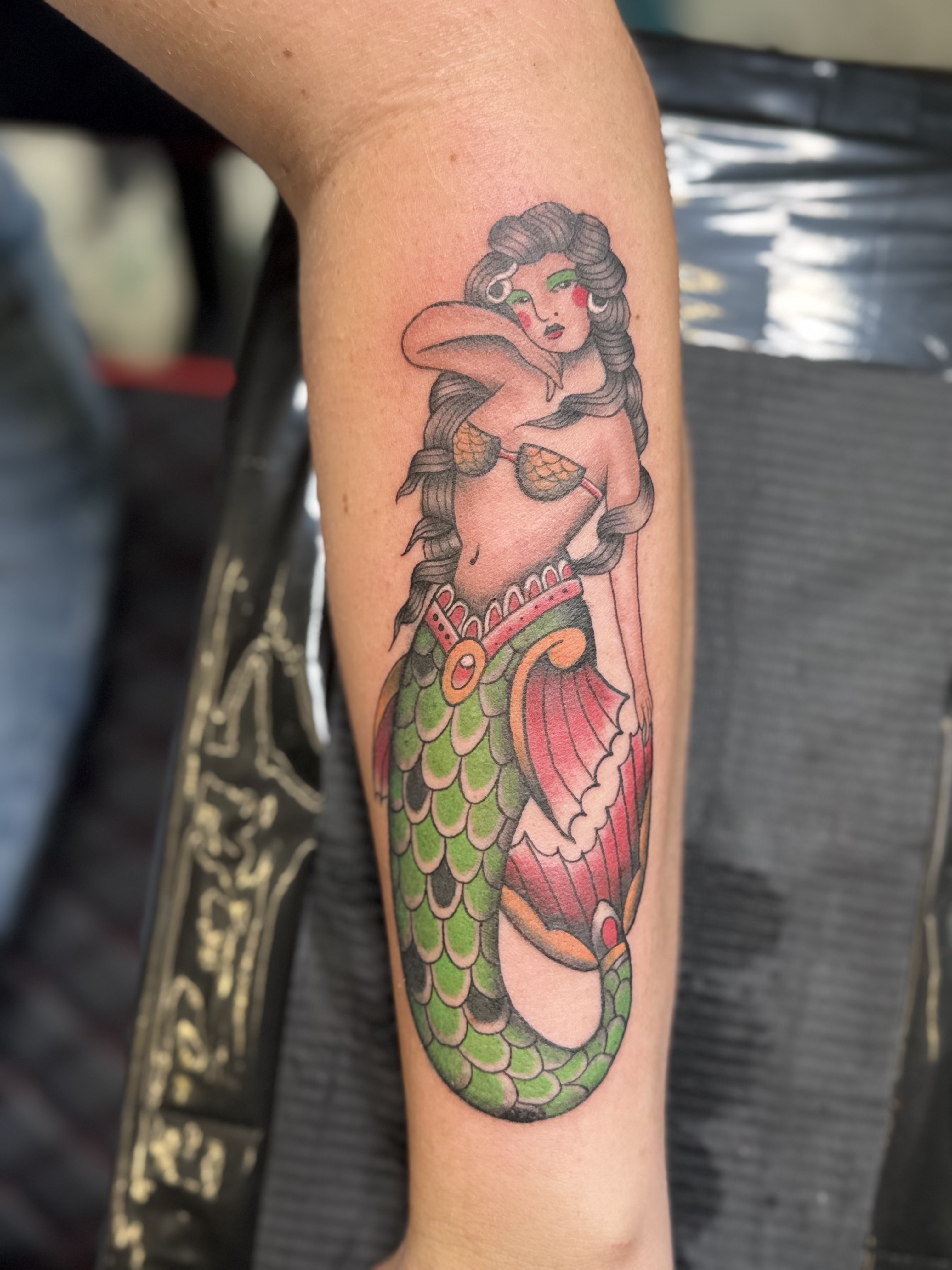 American Traditional mermaid tattoo by needleworks_tattoo_studio on TattMe