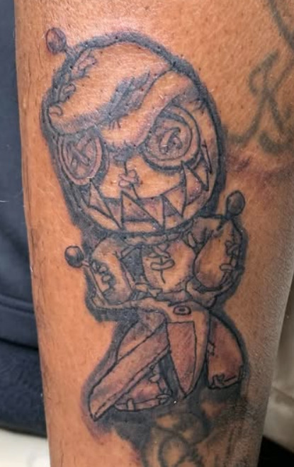 Black & Grey + Cartoon voodoo doll tattoo by Prophesa_ink on TattMe