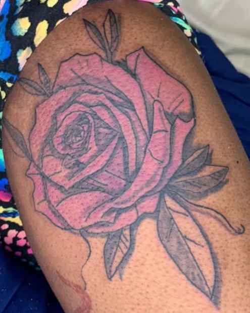 Neo-Traditional Rose tattoo on Thigh by Prophesa_ink on TattMe