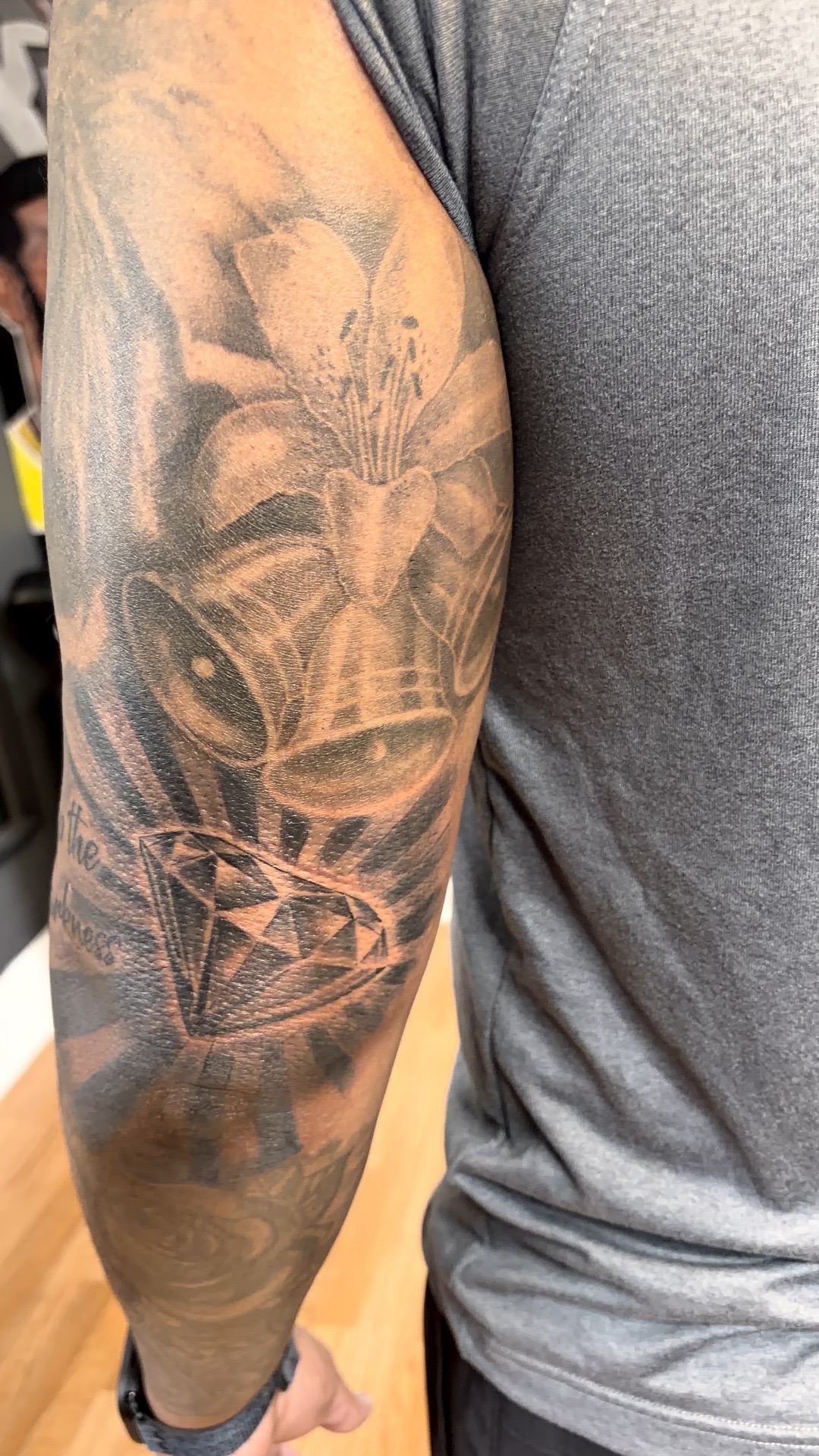 Black & Grey + Illustrative flower tattoo on Upper Arm by tattoogoonz on TattMe