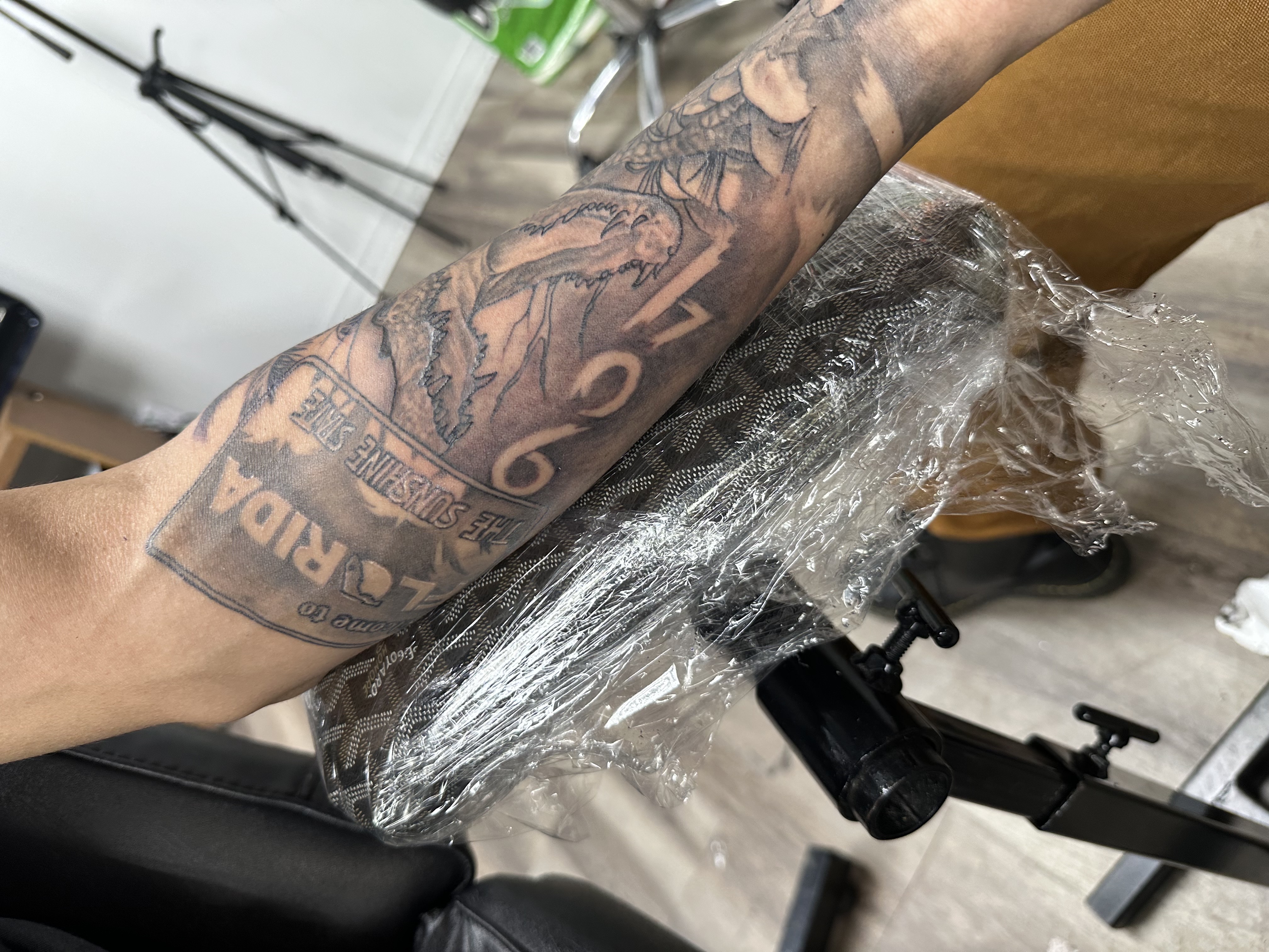 Black & Grey + Lettering florida tattoo on Forearm by LameDoingTatts on TattMe