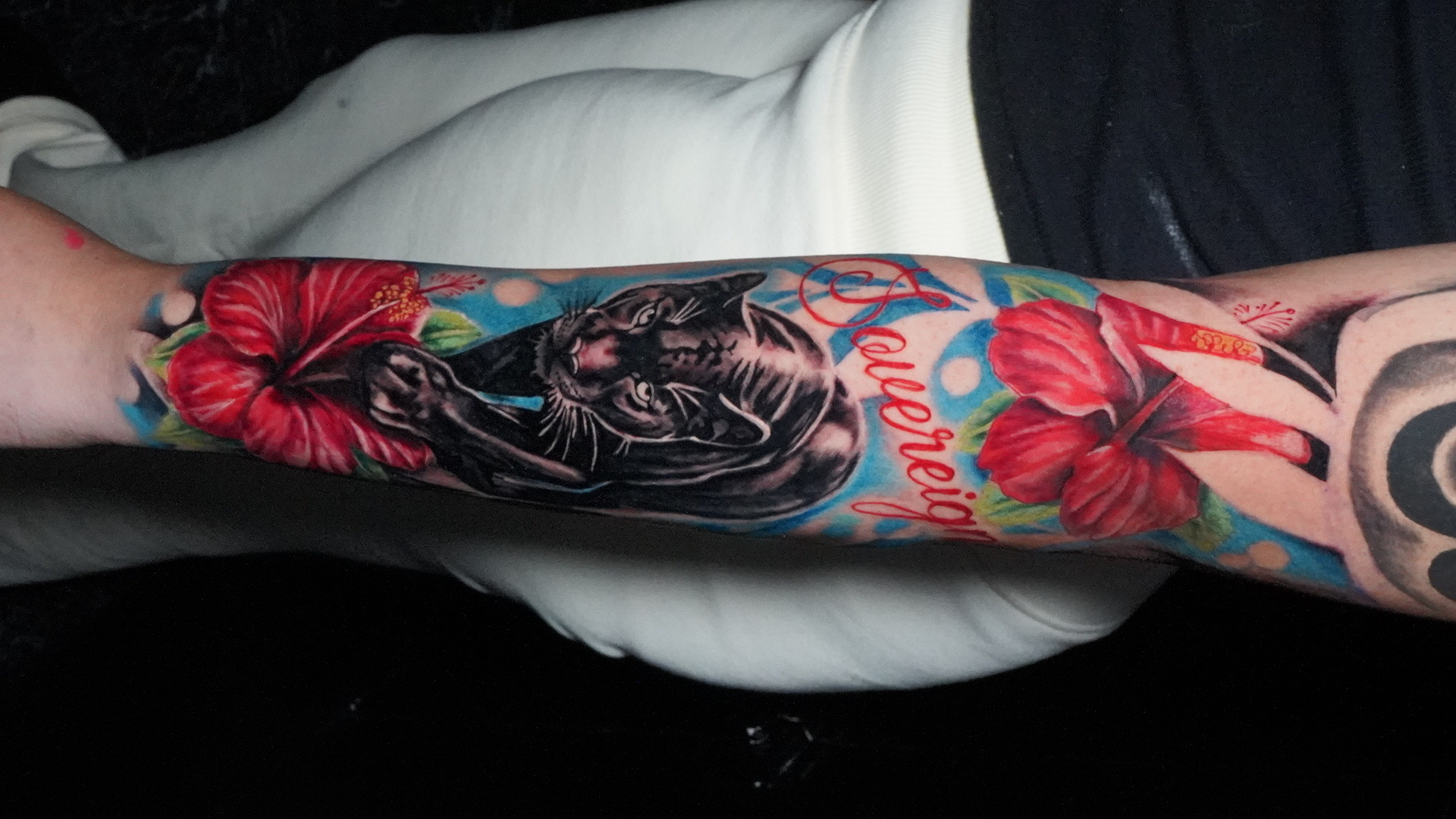 Color + New School panther tattoo by TATMANERC on TattMe
